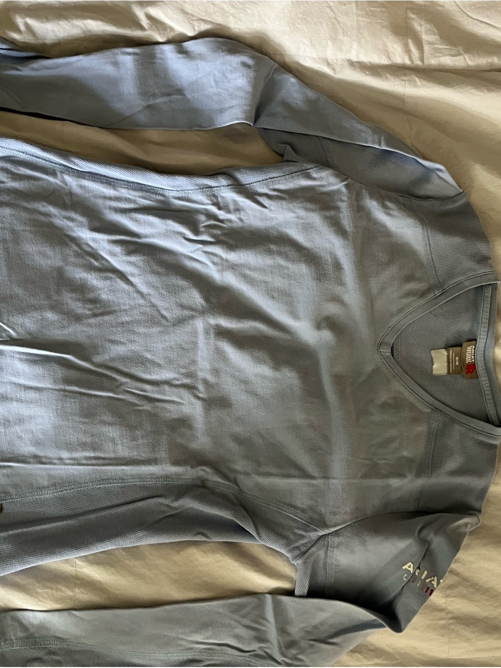 Light Blue women's FR Long Sleeve V-Neck Shirt